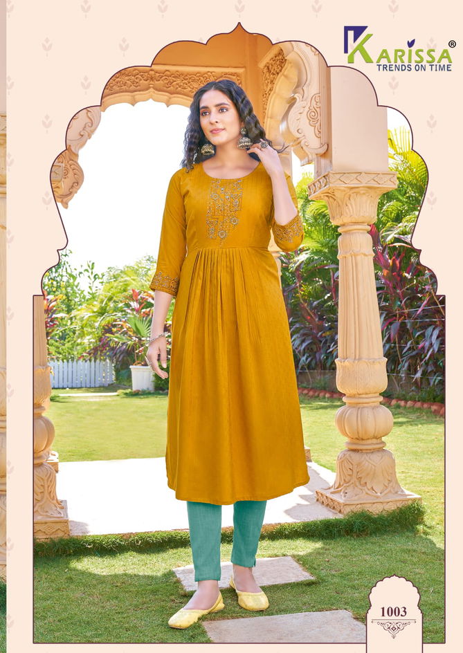 Vatika Karissa Fancy Nyra Cut Wholesale Party Wear Kurtis